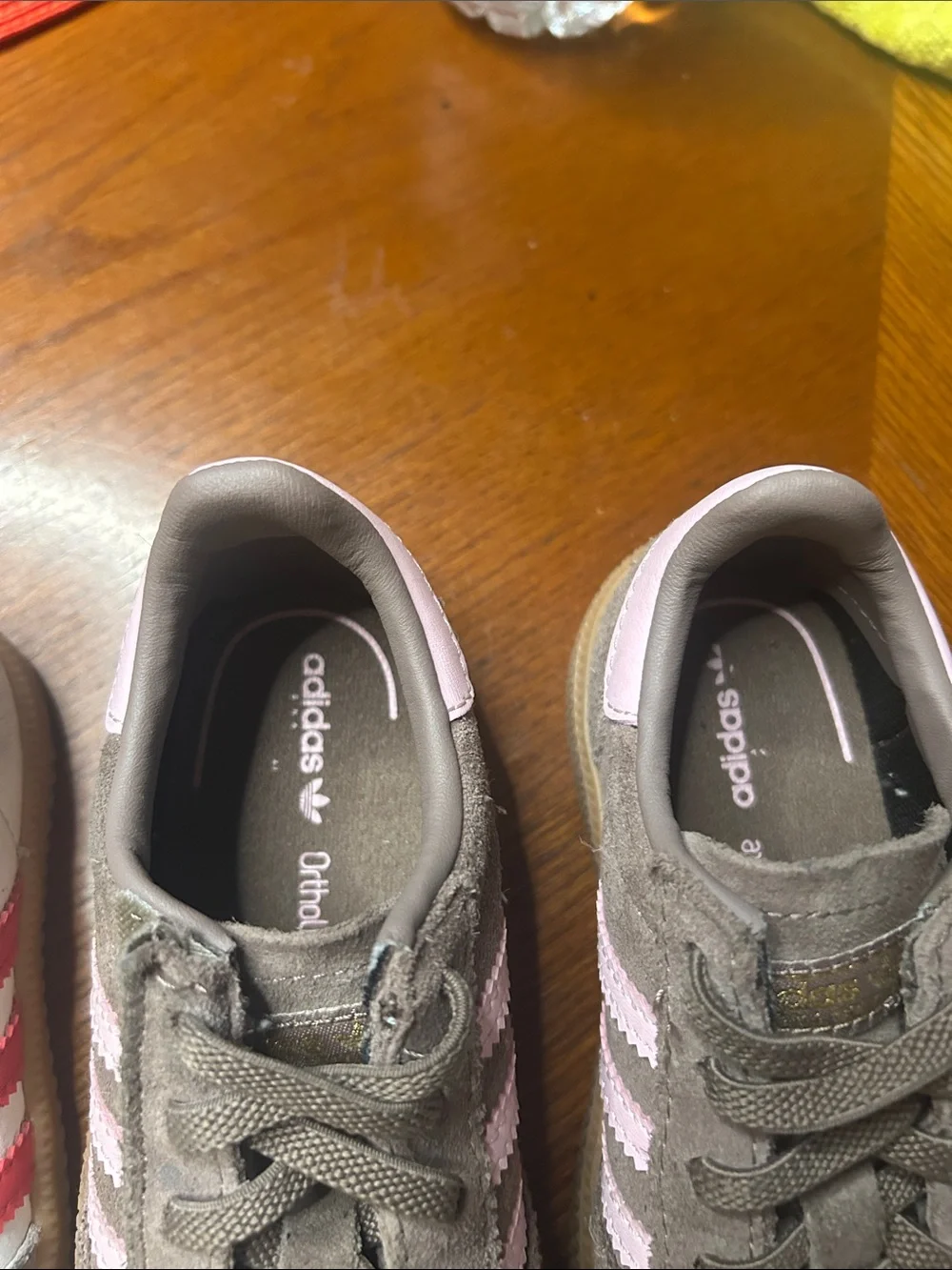 adidas Kids Two-Pair Sneakers in Brown/Pink and White/Red